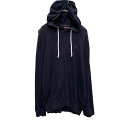 【中古】【古着】 TOMMY HILFIGER ロゴ ニットパーカー M ネイビー トミーヒルフィガー プルオーバー ハーフボタン 薄手 古着卸 アメリカ仕入 ...