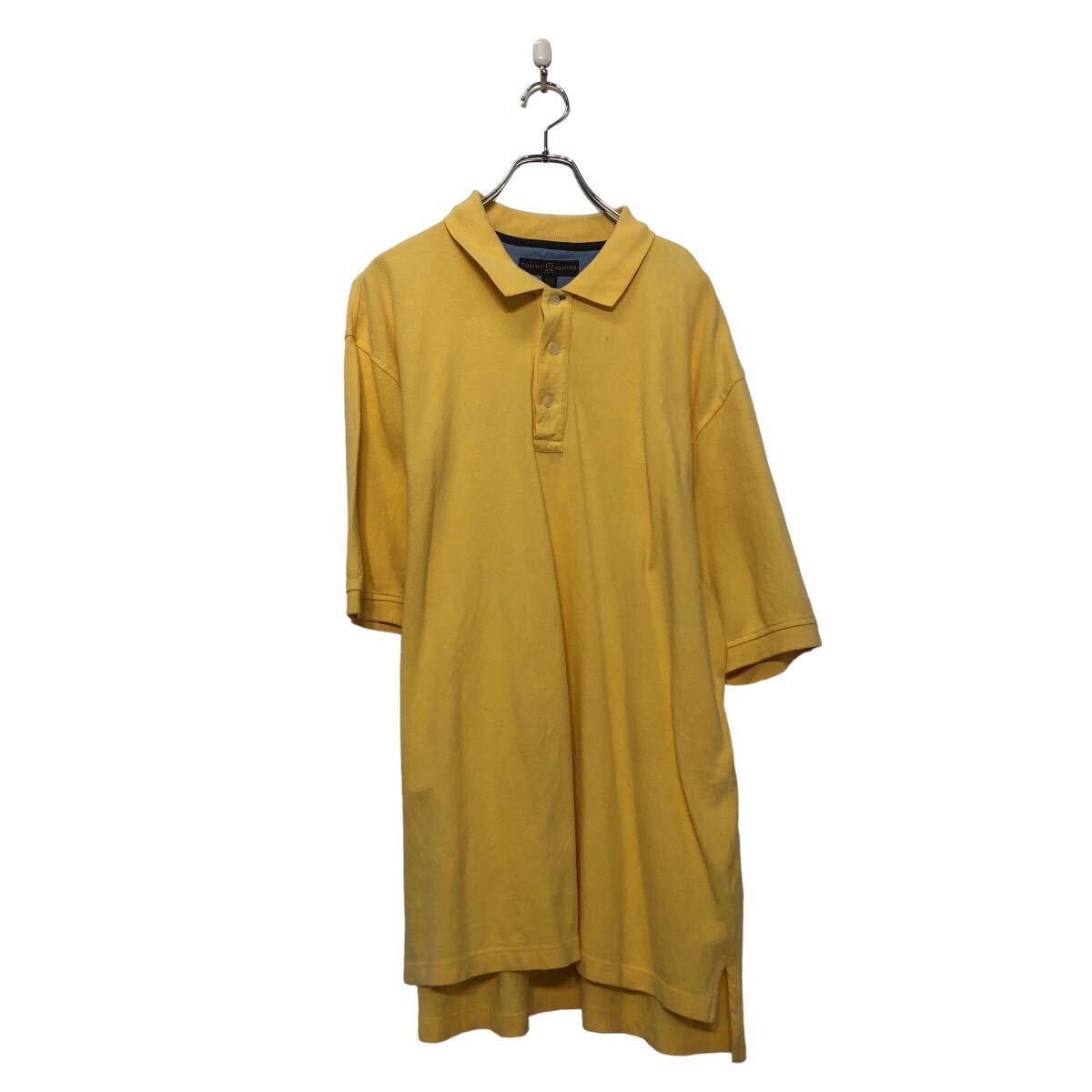 【中古】【古着】 TOMMY HILFIGER 半袖 無地 ポロシャツ トミーヒルフィガー XL イエロー ビッグサイズ ワンポイントロゴ 古着卸 アメリカ仕入 a605-7239