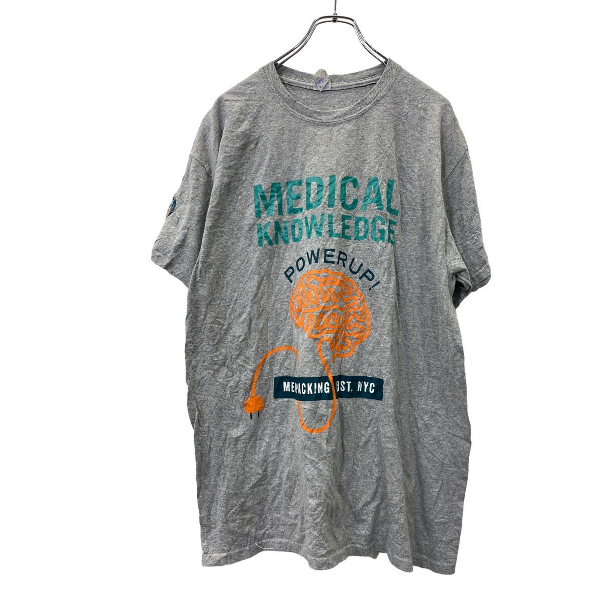 【中古】【古着】 GILDAN 半袖 プリント Tシャツ L ギルダン グレー 古着卸 アメリカ仕入 t2405-3017