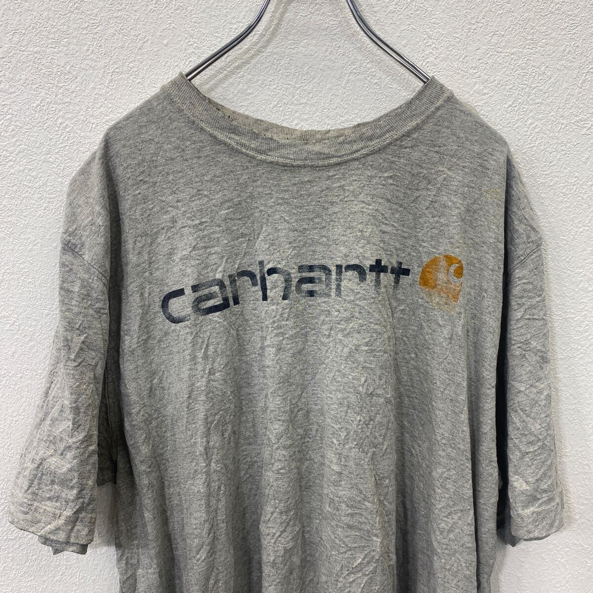 【中古】【古着】 Carhartt 半袖 ロゴ Tシャツ XL カーハート オリジナルフィット グレー 古着卸 アメリカ仕入 t2405-3065