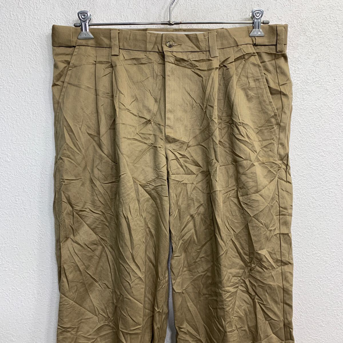 【中古】【古着】 GEORGE チノパン W36 ジョージ タックパンツ ビッグサイズ ベージュ コットン 古着卸 アメリカ仕入 2405-1447