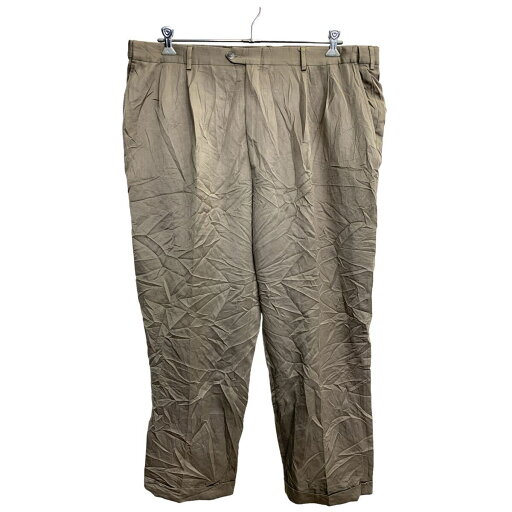 【中古】【古着】 OAK CREEK スラックス W42 タックパンツ TALONジップ スラックス ビッグサイズ ベージュ 古着卸 アメリカ仕入 2405-1480 【中古】【古着】 OAK CREEK スラックス W42 タックパンツ TALONジップ スラックス ビッグサイズ ベージュ 古着卸 アメリカ仕入 2405-1480