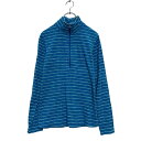 【中古】【古着】 Columbia ハーフジップ フリースジャケット S ブルー ボーダー コロンビア 薄手 ロングTシャツ アウトドア 古着卸 アメリカ仕入 ...