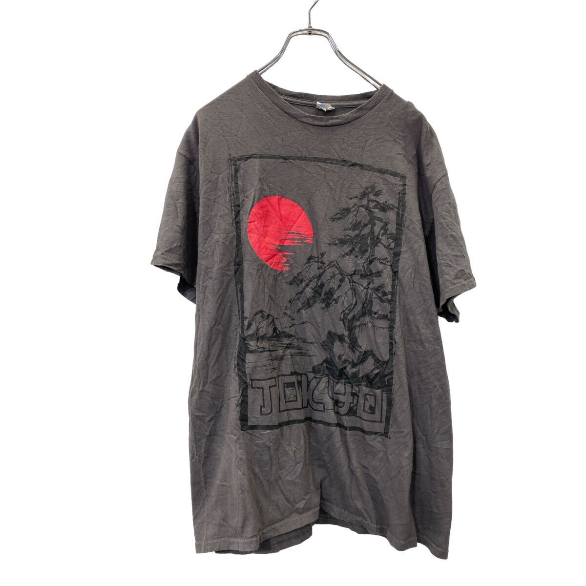 【中古】【古着】 半袖 プリント Tシャツ Lサイズ グレー コットン 古着卸 アメリカ仕入 t2405-3202