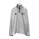 【中古】【古着】 adidas ハーフジップ トラックジャケット M ホワイト アディダス ジャージ ホッケー ロゴ 古着卸 アメリカ仕入 a605-7977