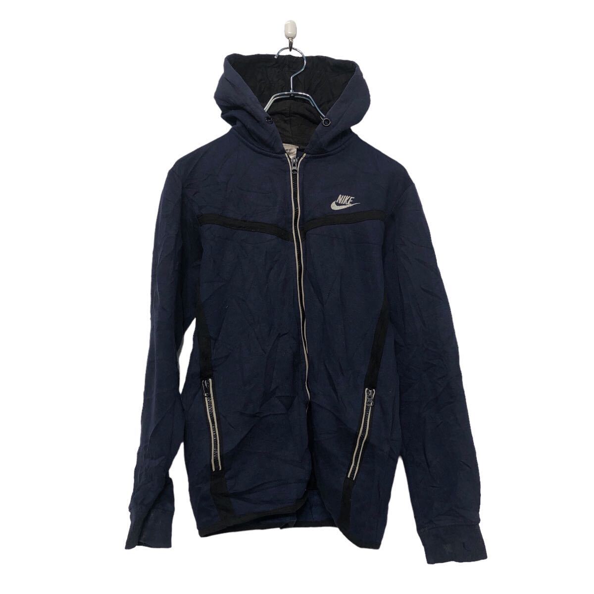 American Casual - 【中古】【古着】 NIKE ロゴ スウェット パーカー ナイキ キッズ XL ネイビー スポーツ 古着卸 アメリカ仕入 a605-8029