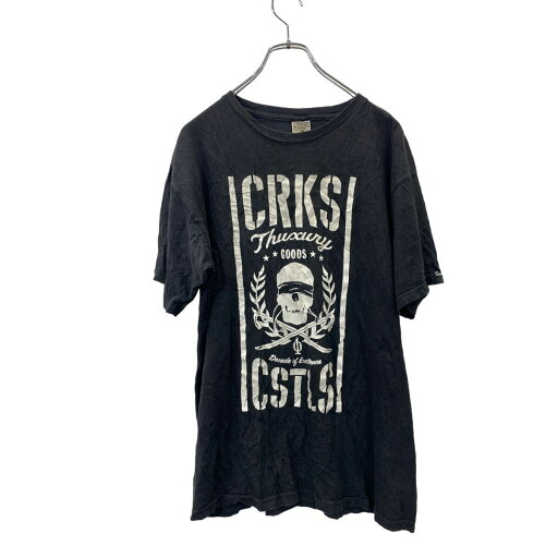 【中古】【古着】 CROOKS 半袖 プリント Tシャツ M クロックス コットン ブラック 古着卸 アメリカ仕入 t2405-3235 【中古】【古着】 CROOKS 半袖 プリント Tシャツ M クロックス コットン ブラック 古着卸 アメリカ仕入 t2405-3235