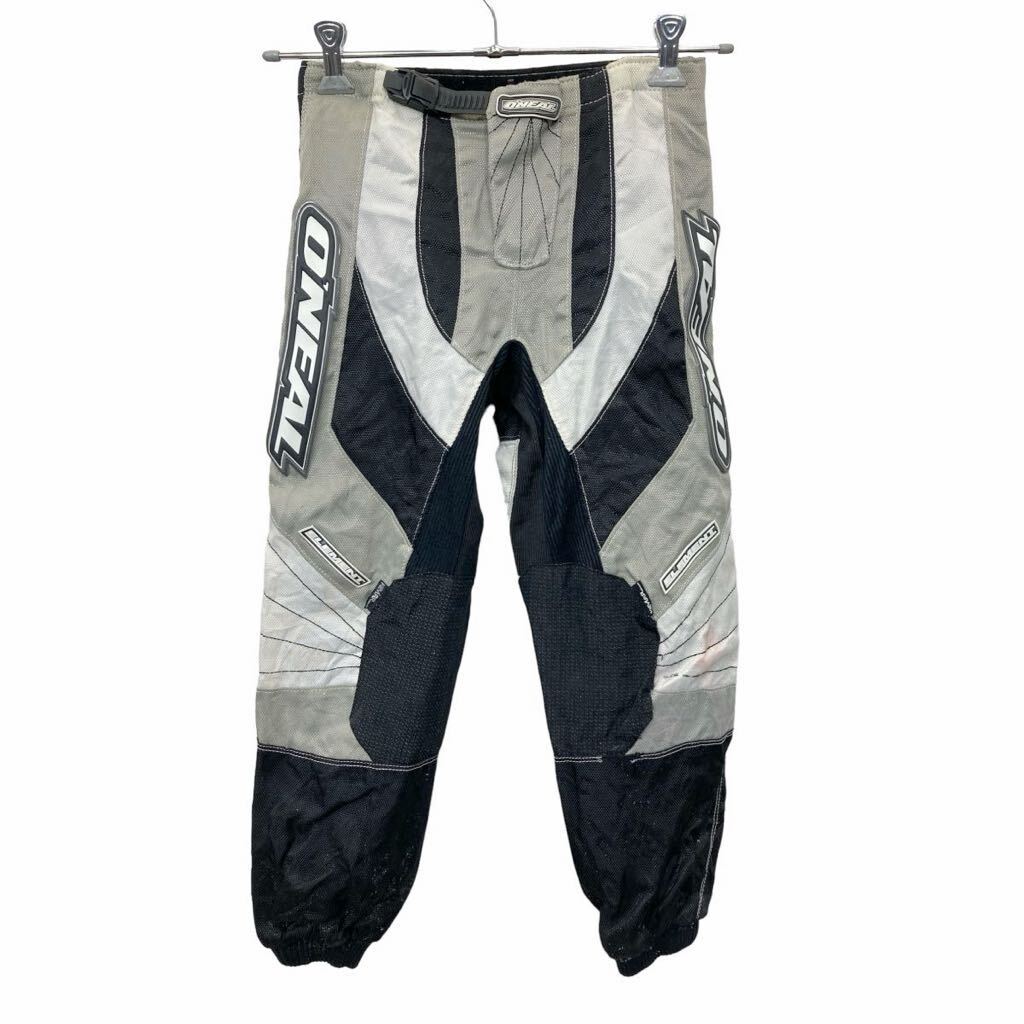 【中古】【古着】 O'NEAL モトクロスパンツ W28 オニール レーシングパンツ ジュニアサイズ ブラック グレー ナイロン 古着卸 アメリカ仕入 2405-1669