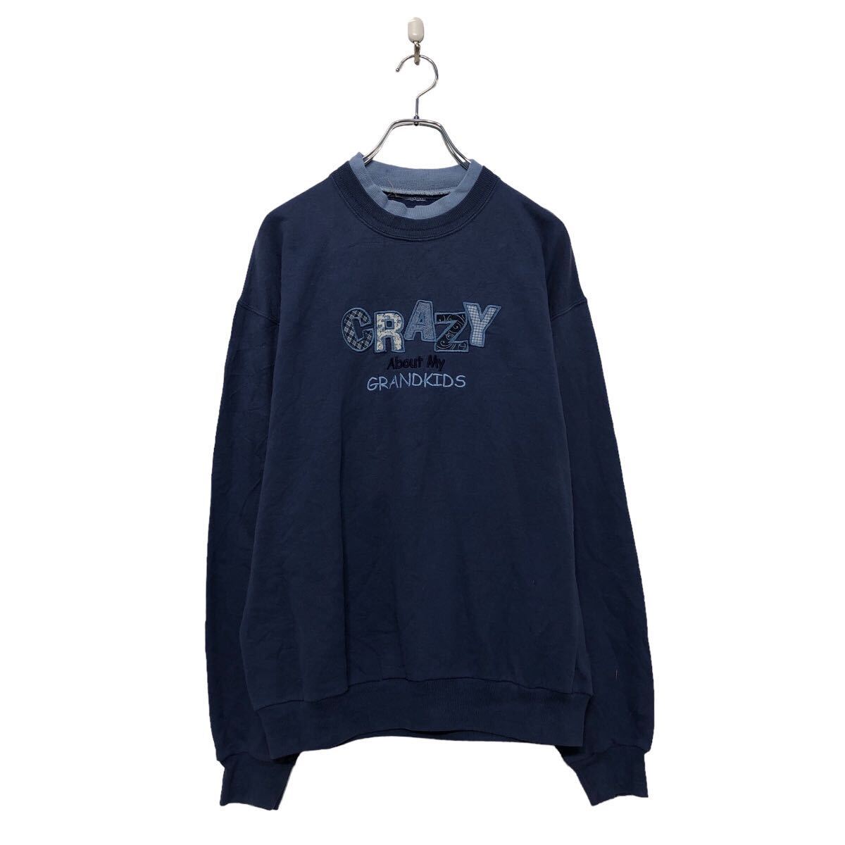 Other - 【中古】【古着】 プリント スウェット トレーナー XL~ ネイビー ビッグサイズ 刺繍 古着卸 アメリカ仕入 a605-8116