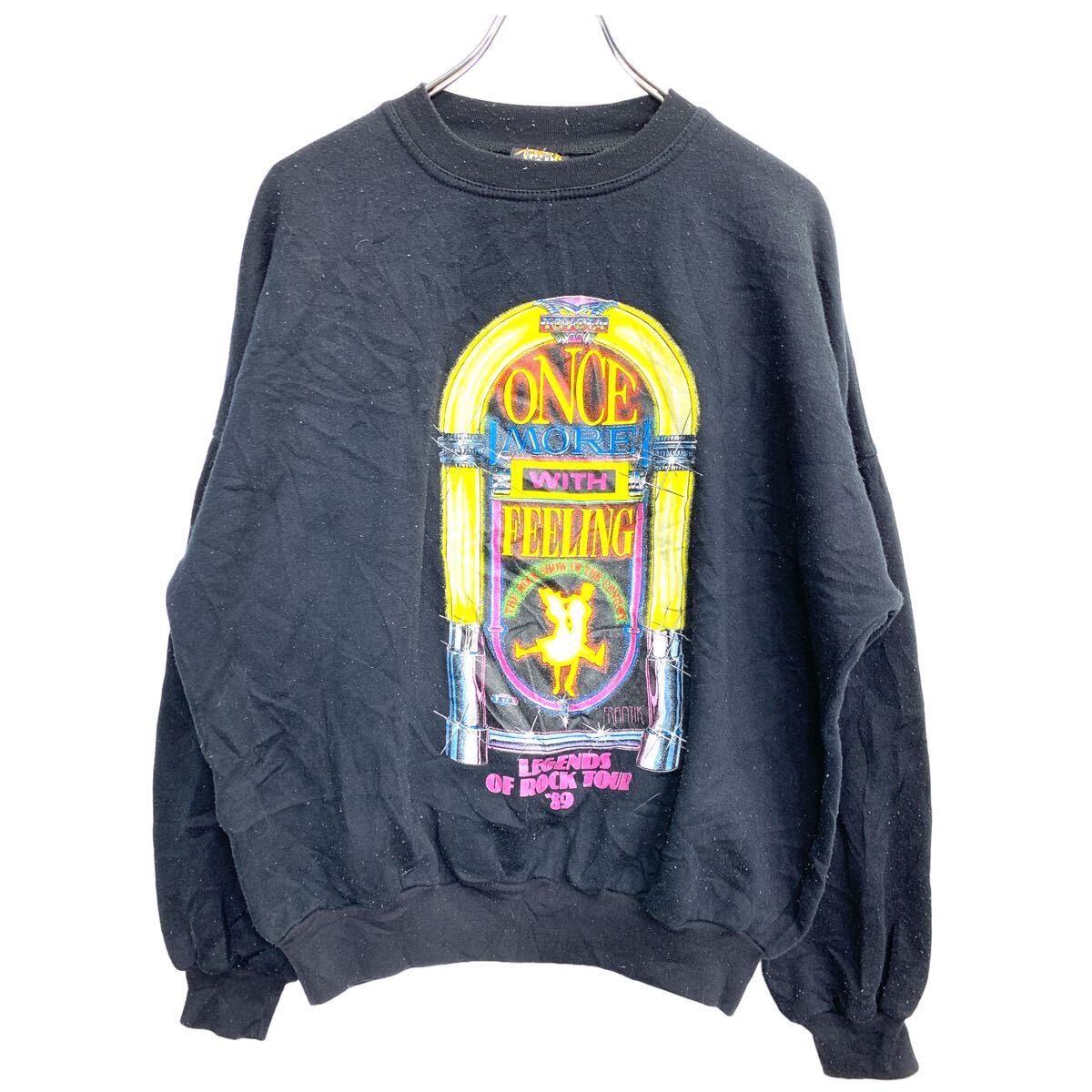 【中古】【古着】 FRANTIK プリントスウェット Lサイズ トレーナー ブラック 古着卸 アメリカ仕入 t2405-3295