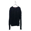 【中古】【古着】 TOMMY HILFIGER コットン ニット セーター トミーヒルフィガー XXL ネイビー ビッグサイズVネック 古着卸 アメリカ仕入 a605-8251(4)