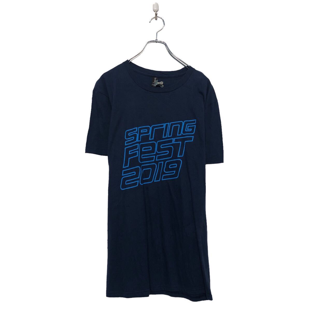 【中古】【古着】 ANVIL 半袖 プリント Tシャツ アンビル L ネイビー 文字 クルーネック 古着卸 アメリカ仕入 a605-8279