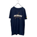 【中古】【古着】 NIKE 半袖 プリントTシャツ S ネイビー ナイキ クルーネック 袖ロゴ 古着卸 アメリカ仕入 a605-8291