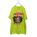 【中古】【古着】 GHOSTPEPPER 半袖 プリントTシャツ XL ネオンイエロー ビッグサイズ クルーネック 古着卸 アメリカ仕入 a605-8300