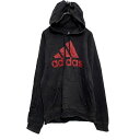 【中古】【古着】 adidas ロゴスウェット パーカー S ブラック アディダス 裏起毛 プルオーバー ビッグロゴ 古着卸 アメリカ仕入 a605-8443