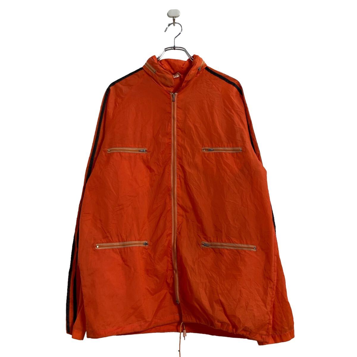 【中古】【古着】 ナイロンジャケット 2XL~ オレンジ ジップアップ 古着卸 アメリカ仕入 a605-8465