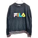【中古】【古着】 FILA ロゴ スウェット トレーナー Mサイズ フィラ レディース ブラック 古着卸 アメリカ仕入 t2405-3470