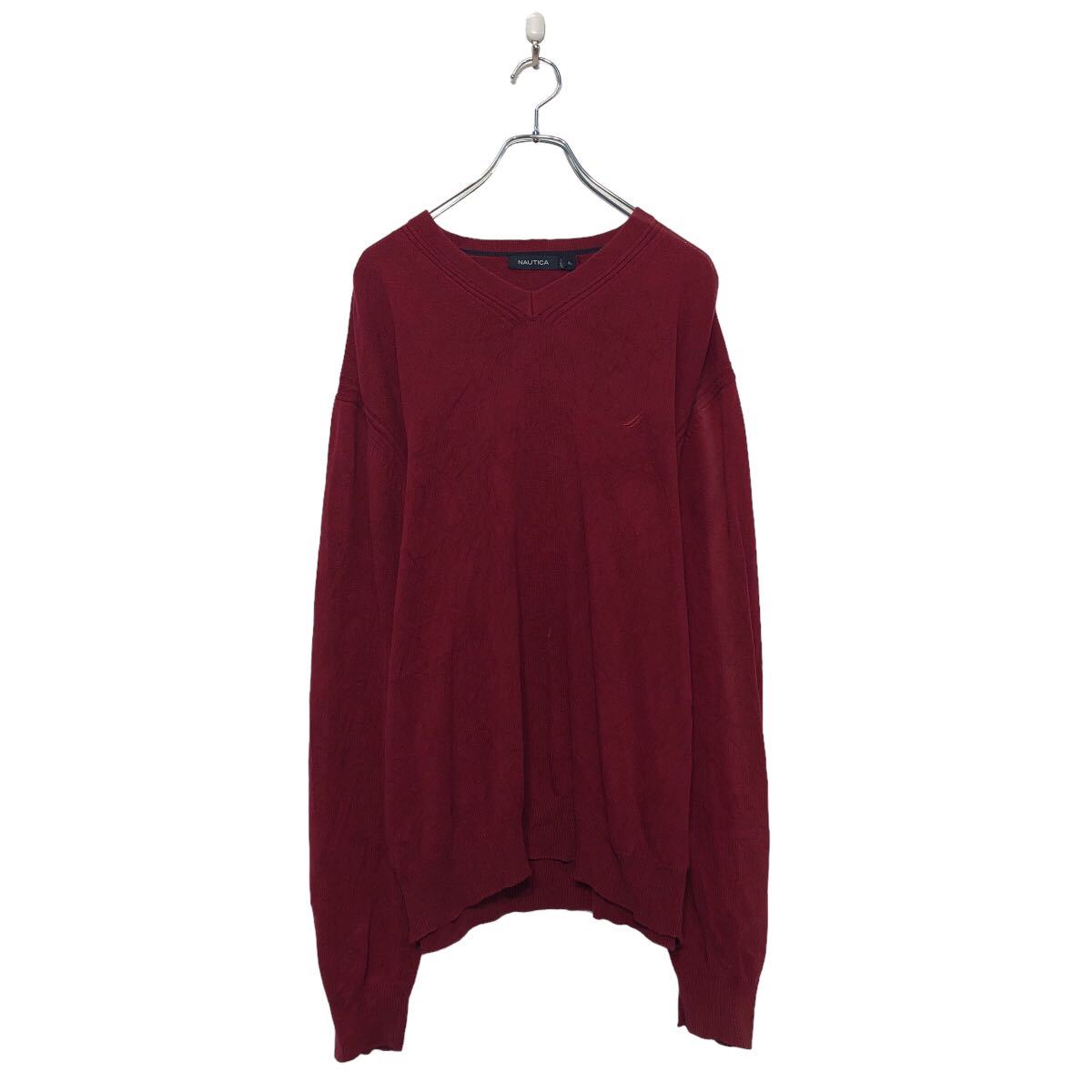 V-Neck - 【中古】【古着】 NAUTICA コットン ニット セーター ノーティカ XL Vネック 古着卸 アメリカ仕入 a605-8574