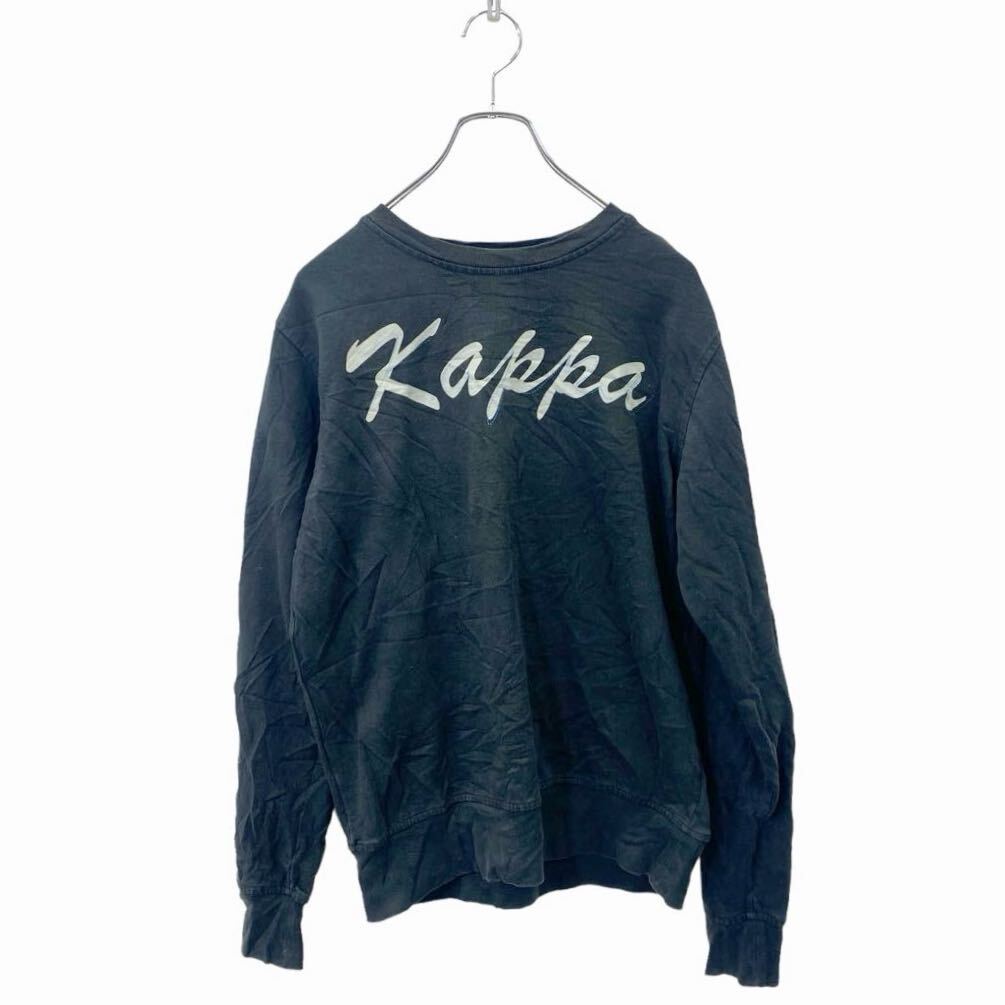 美國風休閑裝 - 【中古】【古着】 kappa プリントスウェット ロゴスウェット Mサイズ カッパ ブラック 古着卸 アメリカ仕入 t2405-3487