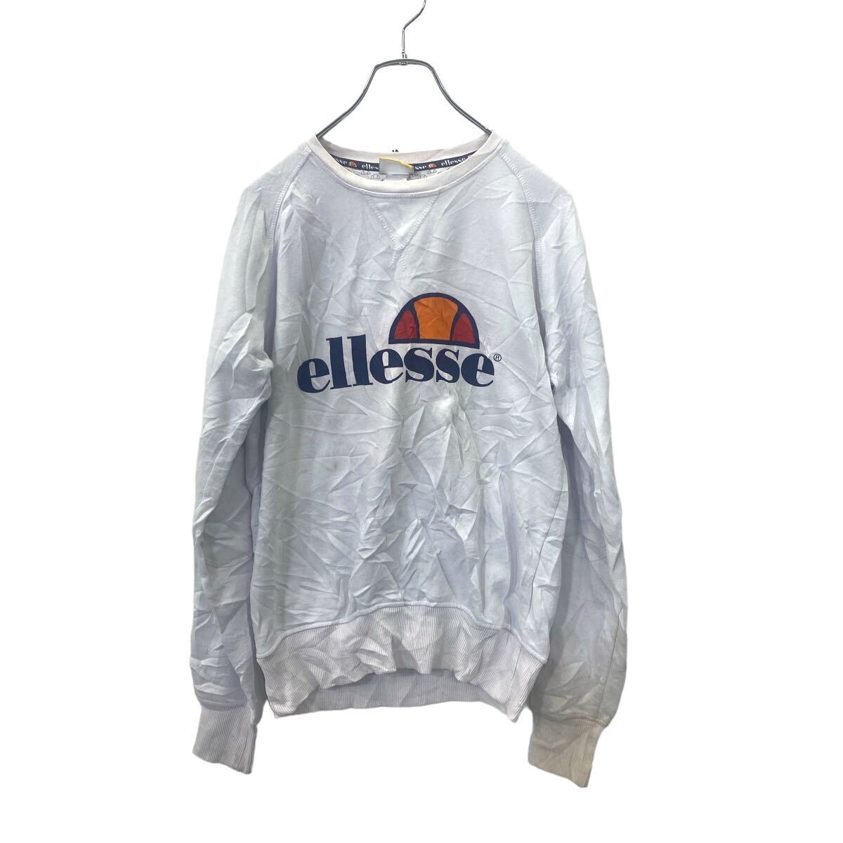 【中古】【古着】 ellesse プリントスウェット ロゴスウェット S サイズ エレッセ ホワイト 古着卸 アメリカ仕入 t2406-3028