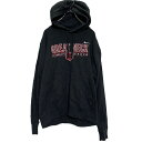 【中古】【古着】 NIKE プリントスウェット パーカー M ブラック ナイキ 裏起毛 プルオーバー 古着卸 アメリカ仕入 a606-5035