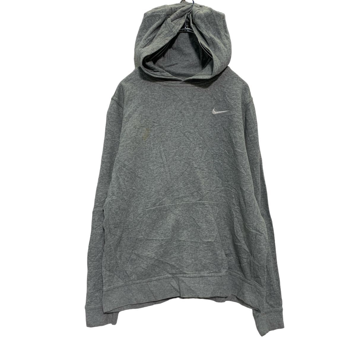 【中古】【古着】 NIKE ロゴスウェット パーカー 160〜 キッズ グレー ナイキ 裏起毛 プルオーバー 古着卸 アメリカ仕入 a606-5205