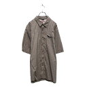 【中古】【古着】 Wrangler 半袖 チェックシャツ 2XL ブラウン ビッグサイズ ポケット ラングラー 古着卸 アメリカ仕入 a606-5237