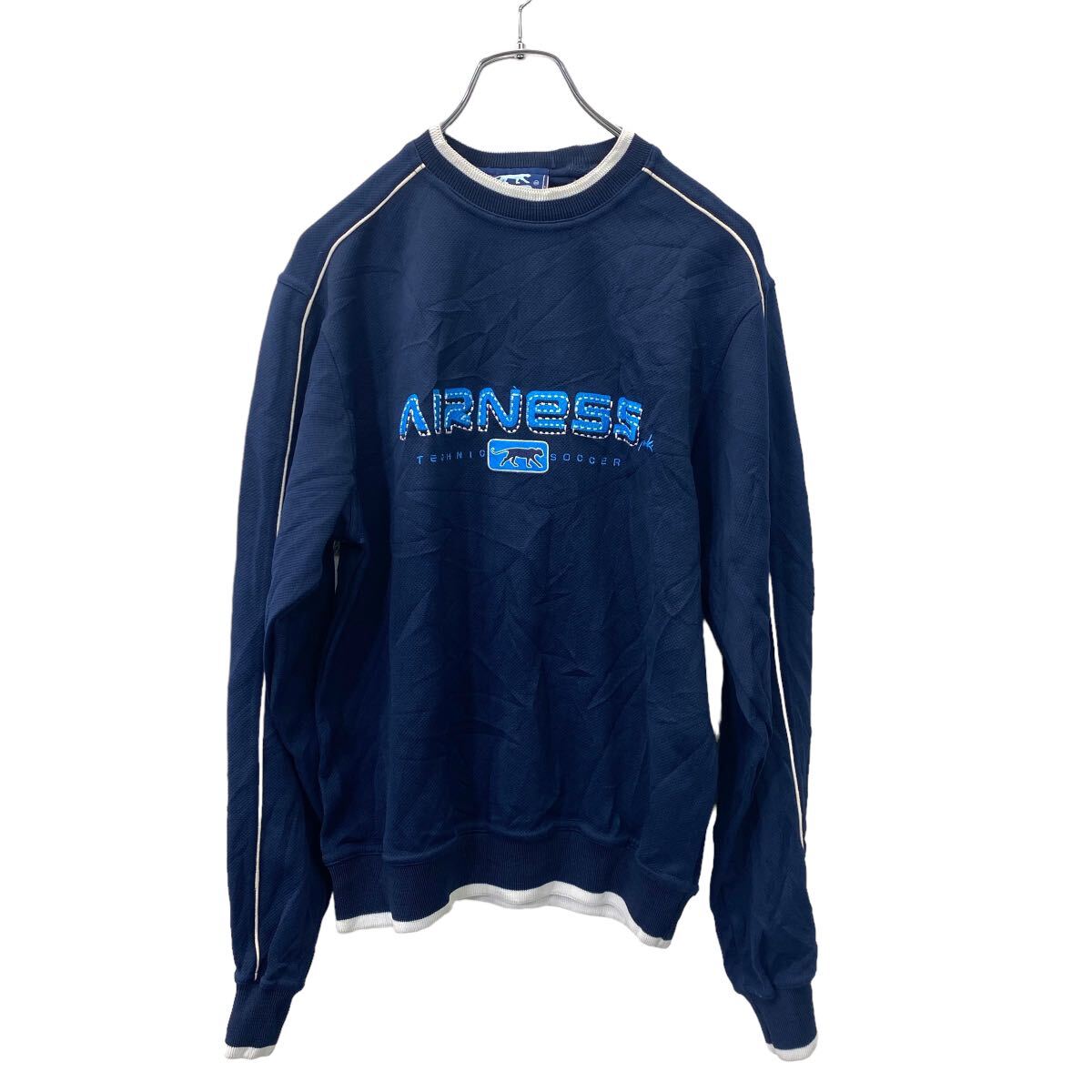 【中古】【古着】 AIRNESS ロゴ スウェット トレーナー S サイズ ネイビー 古着卸 アメリカ仕入 t2406-3071