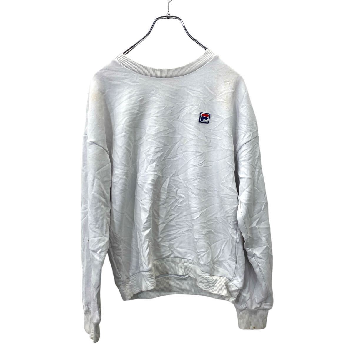 【中古】【古着】 FILA ロゴ スウェット S サイズ フィラ ホワイト 古着卸 アメリカ仕入 t2406-3072
