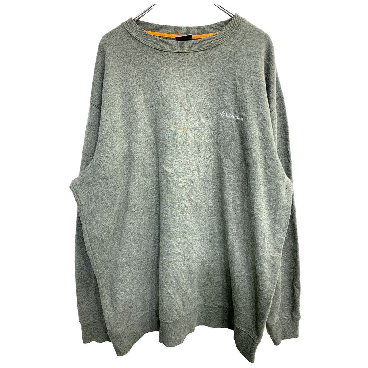 【中古】【古着】 Columbia ロゴスウェット XXLサイズ コロンビア 刺繍 ビッグサイズ オリーブグレー 古着卸 アメリカ仕入 t2406-3086