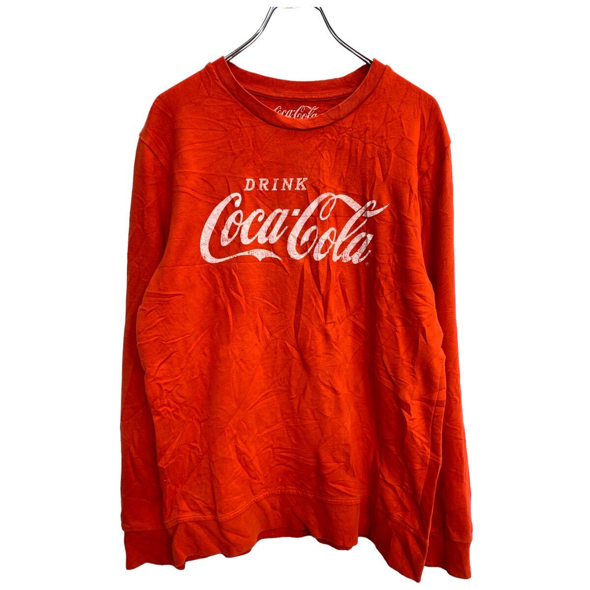 【中古】【古着】 Coca-Cola プリントスウェット Lサイズ コカコーラ レッド 古着卸 アメリカ仕入 t2406-3105