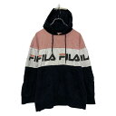 【中古】【古着】 FILA プリント スウェット パーカー フィラ S ピンク 古着卸 アメリカ仕入 a606-5295