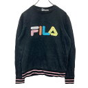 【中古】【古着】 FILA 刺繍スウェット トレーナー Sサイズ フィラ レディース ブラック 古着卸 アメリカ仕入 t2406-3145