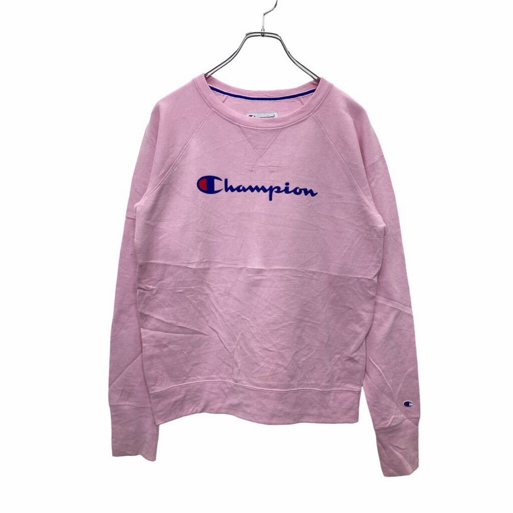 【中古】【古着】 Champion プリントスウェット トレーナー XSサイズ チャンピオン ピンク 古着卸 アメ..