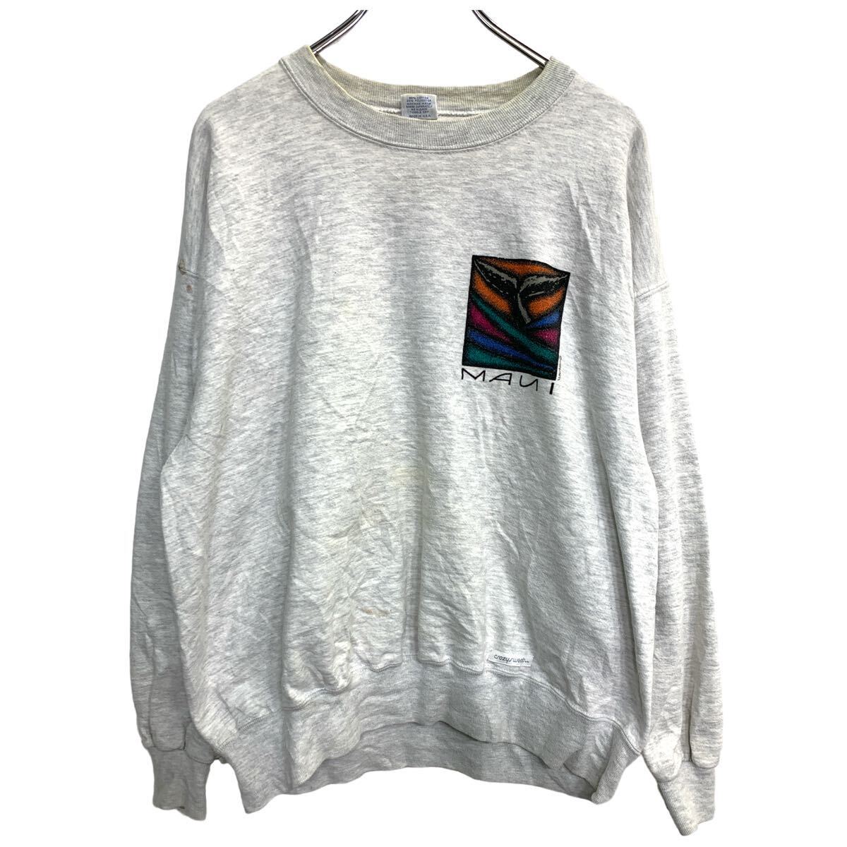 【中古】【古着】 csazy shirt プリントスウェット Mサイズ グレー USA製 古着卸 アメリカ仕入 t2406-3211