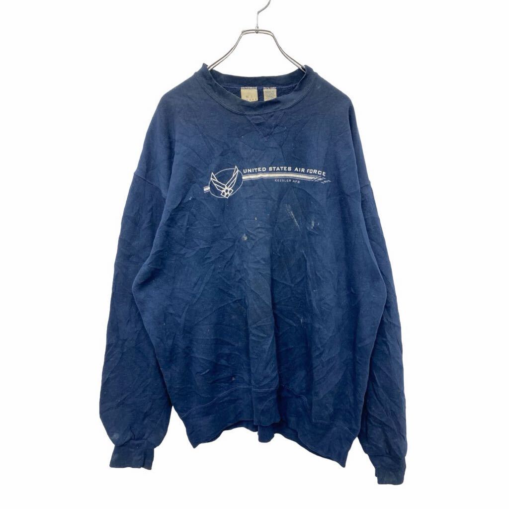 【中古】【古着】 M.J SOFFE プリントスウェット トレーナー XLサイズ ネイビー 古着卸 アメリカ仕入 t2406-3232