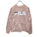 【中古】【古着】 FILA プリントスウェット トレーナー Sサイズ フィラ レディース ポケット ピンク 古着卸 アメリカ仕入 t2406-3249