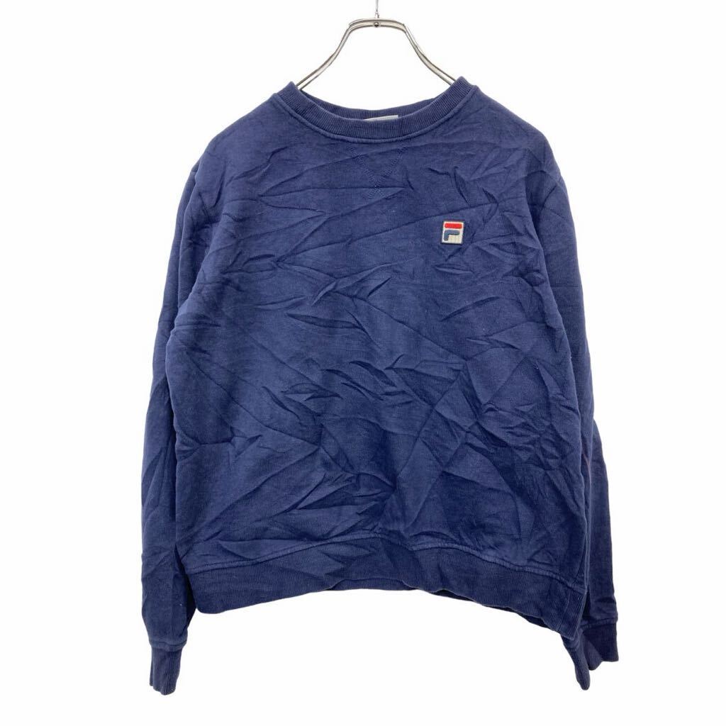 【中古】【古着】 FILA ロゴスウェット トレーナー Mサイズ フィラ ネイビー 古着卸 アメリカ仕入 t2406-3288