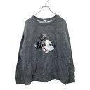【中古】【古着】 Disney キャラクタースウェット トレーナー Lサイズ ディズニー スパンコール レディース グレー 古着卸 アメリカ仕入 t2406-3301