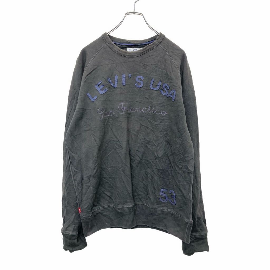 【中古】【古着】 LEVI STRAUSS&CO. ロゴスウェット トレーナー Mサイズ グレー 古着卸 アメリカ仕入 t2406-3302