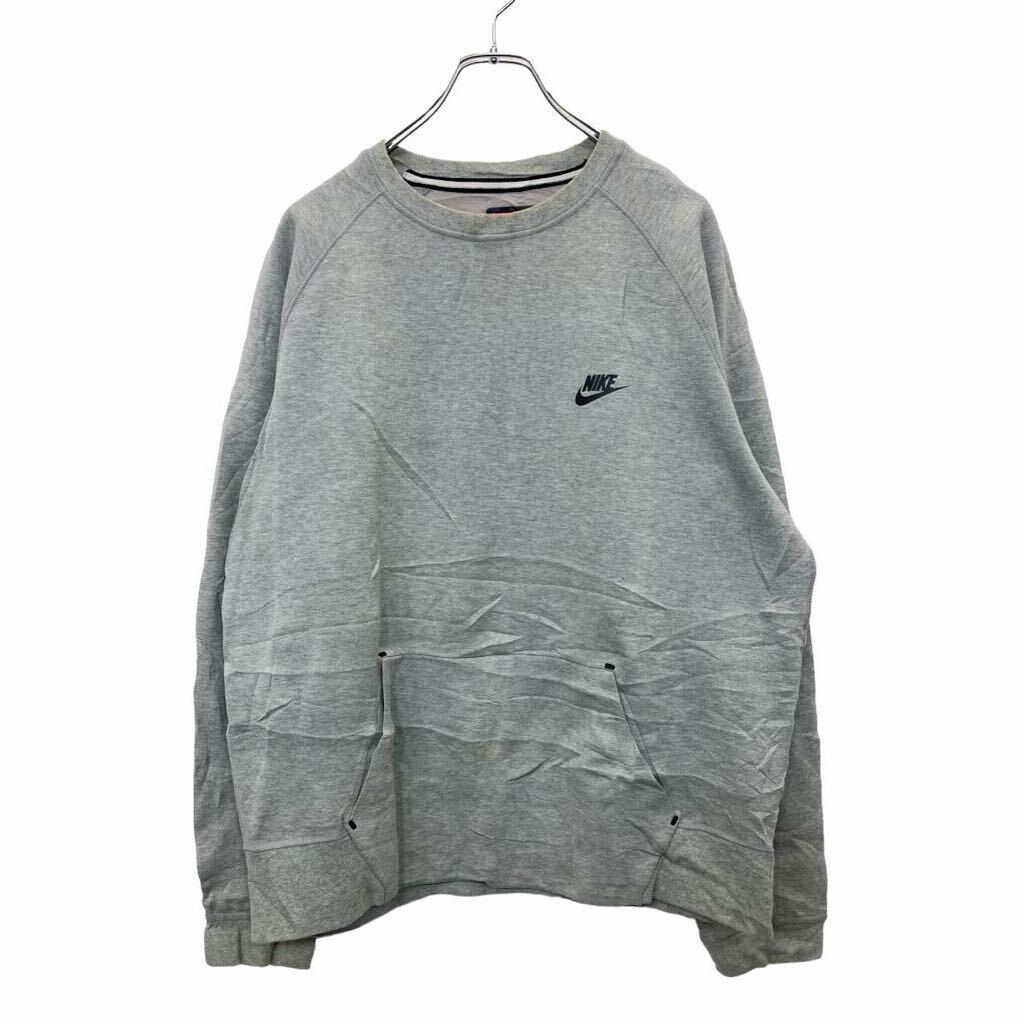 【中古】【古着】 NIKE ロゴスウェット トレーナー Lサイズ ナイキ ポケット グレー 古着卸 アメリカ仕入 t2406-3331