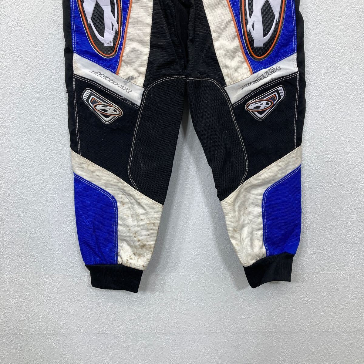 【中古】【古着】 ANSWER モトクロスパンツ W20 アンサー レーシングパンツ ジュニアサイズ ブルー ブラック 古着卸 アメリカ仕入 2406-455 3