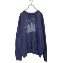 【中古】【古着】 Decorated Originals ロゴスウェット トレーナー 2XL レディース ブルーグレー レイヤードネック 裏起毛 古着卸 アメリカ仕入 a606-5595
