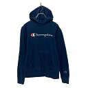 【中古】【古着】 champion プリント スウェット パーカー チャンピオン キッズ L ネイビー プルオーバー 古着卸 アメリカ仕入 a606-5627