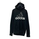 【中古】【古着】 adidas プリント スウェット パーカー アディダス S ブラック プルオーバー 古着卸 アメリカ仕入 a606-5633