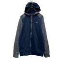 【中古】【古着】 adidas ジップアップ スウェット パーカー S ネイビー グレー アディダス ジャージ 裏フリース 古着卸 アメリカ仕入 a606-5652