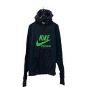 【中古】【古着】 NIKE プリント スウェット パーカー ナイキ L ブラック ラグラン プルオーバー 古着卸 アメリカ仕入 a606-5667