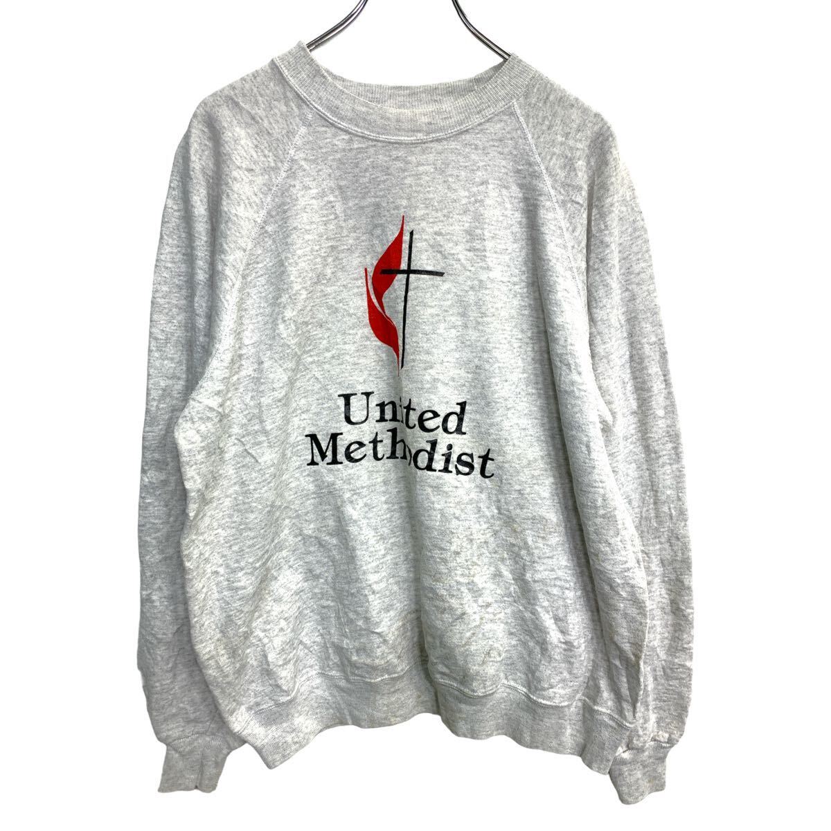 【中古】【古着】 Hanes プリントスウェット トレーナー XLサイズ ヘインズ グレー 古着卸 アメリカ仕入 t2406-3403