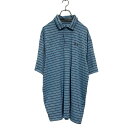 【中古】【古着】 UNDER ARMOUR 半袖 ボーダー ポロシャツ L ライトブルー アンダーアーマー スポーツウェア 古着卸 アメリカ仕入 a606-58...