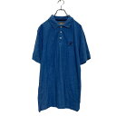 【中古】【古着】 BEVERLYHILLS POLOCLUB 半袖 無地ポロシャツ M ブルー 鹿子 ワンポイントロゴ 古着卸 アメリカ仕入 a606-5873